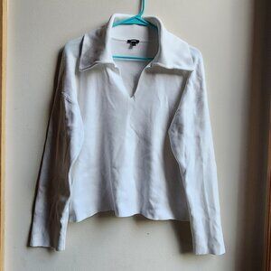 Express White V-Neck Long Sleeve Jersey Size Medium
